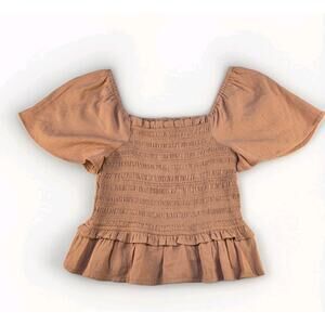 Love Tree Women's Medium Dark Peach Corset Style Blouse Romantic Whimsy Fairy